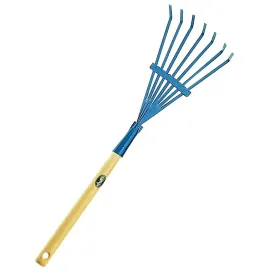 Scopetta a 7 denti piatti - manico legno - cm.30 angelo bergamasco