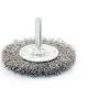 Spazzola metallica inox - d.50 - sp.6 - piana c/gambo