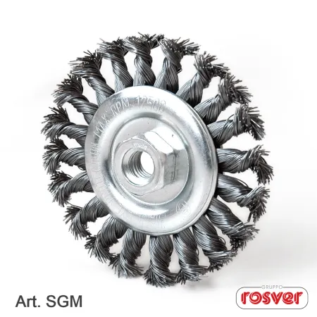 Spazzola circolare m/ritorti - sgm-d.115 - m14 acciaio