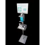 Colonnina per gel igienizzante - top inox - c/cartello info e supp.guanti